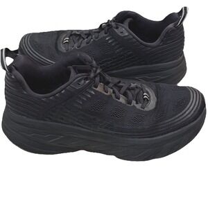 HOKA ONE ONE Bondi 6 Black Mens Size 9 Running Walking Shoes Athletic Sneakers